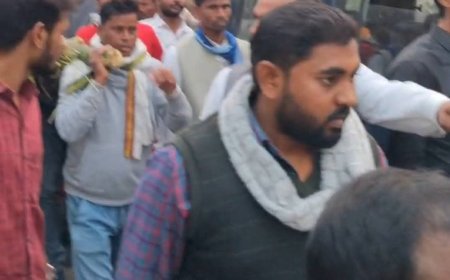 पीड़ित से मिलने पहुंचे भीम आर्मी के नेता