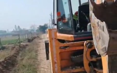 प्रधान की दबंगई सामने आई नाला खुदवा डाला