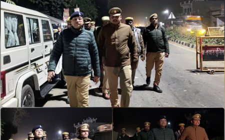 अहरौली पुलिस टीम ने रात्र में पैदल ग्रस्त निकला