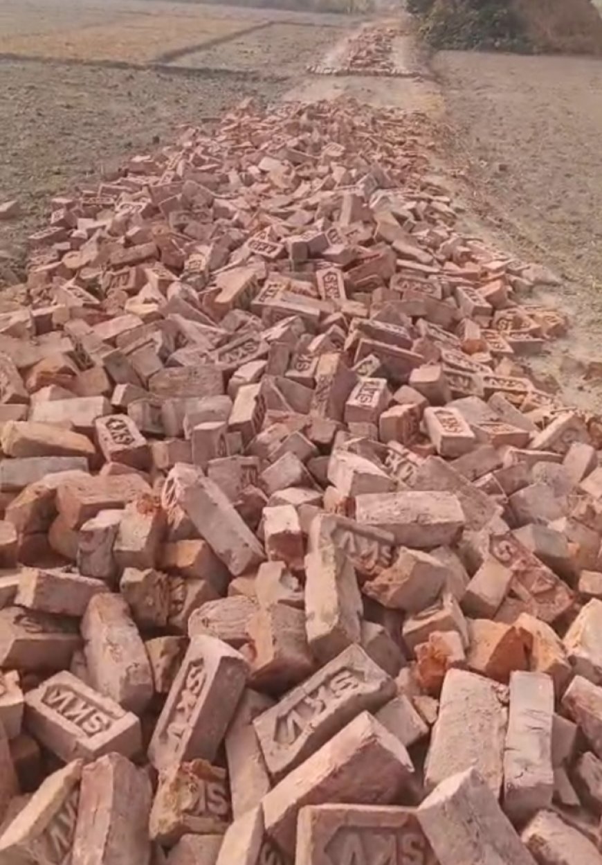 अंबेडकर नगर में पीले ईट का हुआ इस्तेमाल