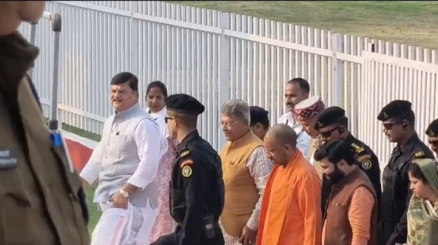 मुख्यमंत्री ने राम मंदिर का निरीक्षण करके रवाना हुए