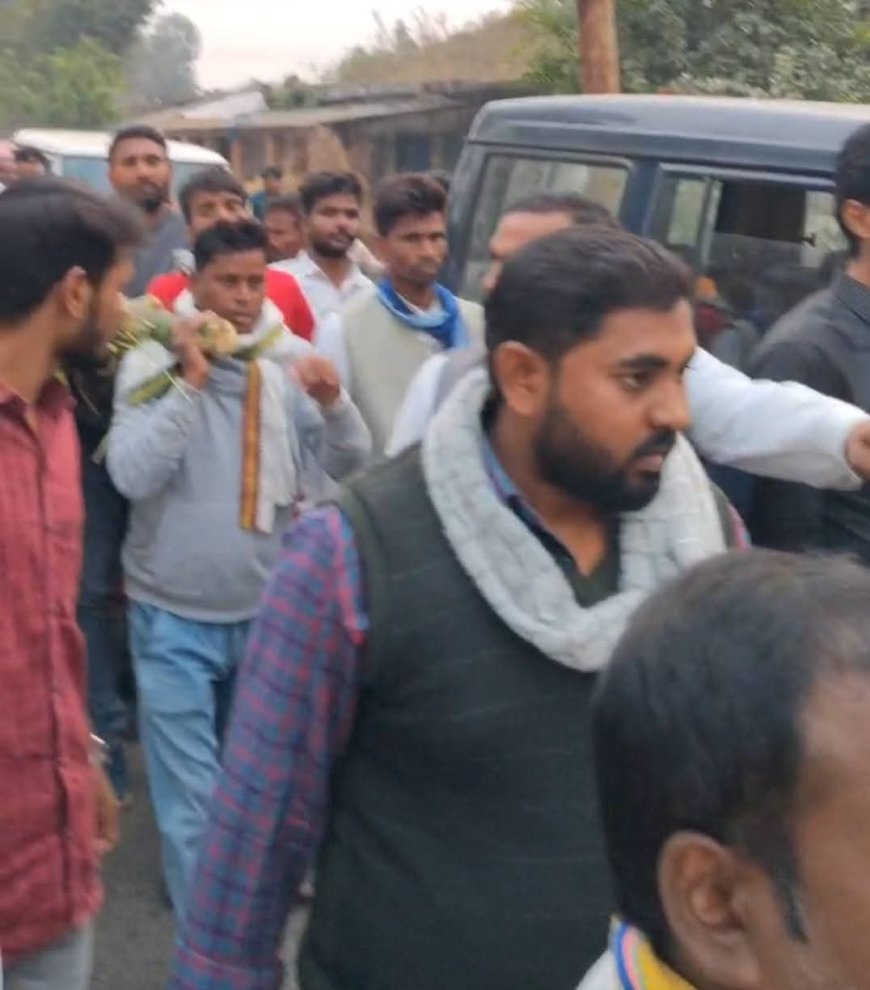 पीड़ित से मिलने पहुंचे भीम आर्मी के नेता