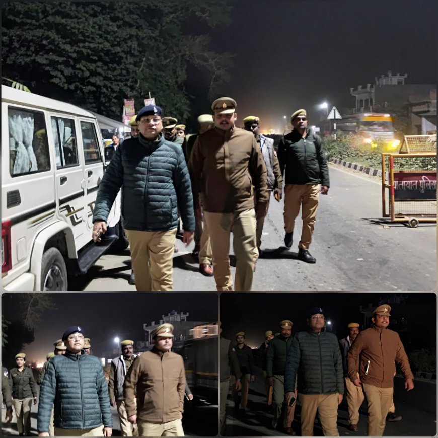 अहरौली पुलिस टीम ने रात्र में पैदल ग्रस्त निकला