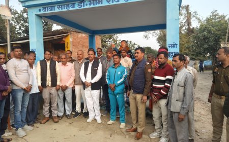 मसेना मिर्जापुर अंबेडकर प्रतिमा क्षतिग्रस्त की सूचना पर पहुंचे विधायक